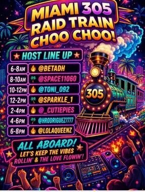 Miami 305 Raid Train share show let's go